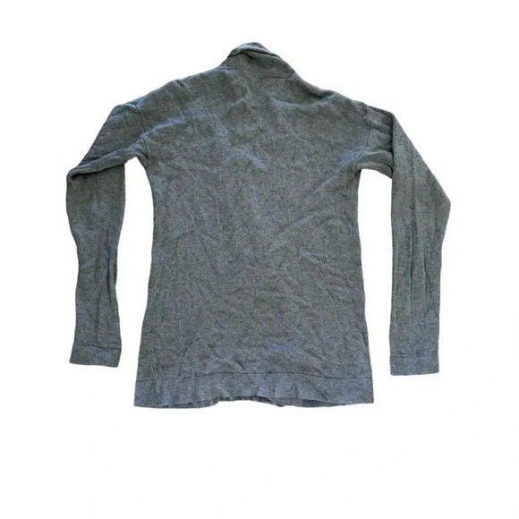 J Crew Grey Open Front cardigan Knit Long sleeve Front pockets Wool Blend M - Picture 2 of 8